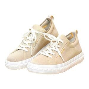 Micheal Kors Grove Metallic Knit Sneaker Pale Gold New‎ Women's Size 10
